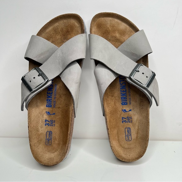 BIRKENSTOCK Siena Soft Footbed Nubuck Leather Dove Gray Size 37 EU 6 - 6.5 US - Picture 10 of 15